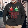 Jingle Balls Tinsel Tits Couple Christmas Couples Matching Men Women Long Sleeve T-shirt Graphic Print Unisex Gifts for Old Men