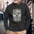 Jozie Name In Case Of Emergency My Blood Long Sleeve T-Shirt Gifts for Old Men