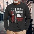 Just A Regular Dad Raising Wolves Not Sheep Guns On Back Long Sleeve T-Shirt Gifts for Old Men