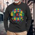 Be Kind Autism Awareness Girls Sunflower Long Sleeve T-Shirt T-Shirt Gifts for Old Men