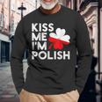 Kiss Me Im Polish St Patricks Day Love Poland Long Sleeve T-Shirt Gifts for Old Men