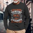 Legend 1933 Vintage 90Th Birthday Born In January 1933 Long Sleeve T-Shirt Gifts for Old Men