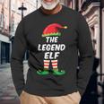 The Legend Elf Matching Christmas Costume Long Sleeve T-Shirt Gifts for Old Men