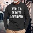 Lente Game Dev World Okayest Developer Long Sleeve T-Shirt T-Shirt Gifts for Old Men