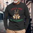 Lets Get Blitzened Funny Beer Reindeer Bar Party Men Women Long Sleeve T-shirt Graphic Print Unisex Gifts for Old Men