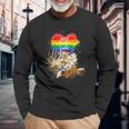 Lgbtq Pride Daddy Tiger With Baby Best Dad Ever Long Sleeve T-Shirt T-Shirt Gifts for Old Men