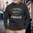 Lhomme Parfait Est Motard Long Sleeve T-Shirt Geschenke für alte Männer