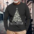 Lets Get Lit Weihnachtsbaum Geschenke Lebkuchen Schneemann Langarmshirts Geschenke für alte Männer