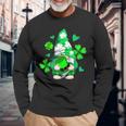 Love Gnomes Irish Shamrock St Patricks Day Four Leaf Clover Long Sleeve T-Shirt Gifts for Old Men