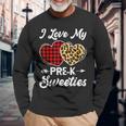 I Love My Pre-K Sweeties Hearts Valentines Day Teacher Long Sleeve T-Shirt Gifts for Old Men