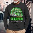 Luckiest Physics Teacher Ever Rainbow St Patricks Day Long Sleeve T-Shirt Gifts for Old Men