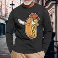 Lustiges Hot Dog Dabbing Langarmshirts, Tanzendes Würstchen Design Geschenke für alte Männer