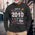 Made In February 2010 13 Year Of Being Awesome 13Th Birthday Long Sleeve T-Shirt Gifts for Old Men