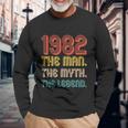 The Man The Myth The Legend 1982 40Th Birthday Long Sleeve T-Shirt Gifts for Old Men
