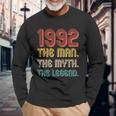 The Man The Myth The Legend 1992 30Th Birthday Long Sleeve T-Shirt Gifts for Old Men