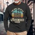 Man Myth Legend Dad Telemark Skiing Long Sleeve T-Shirt Gifts for Old Men