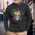 Mardi Gras Skull New Orleans Louisiana Mobile Alabama 2023 Long Sleeve T-Shirt Gifts for Old Men