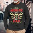 Mechanic Dad Father Day Skull Graphic Long Sleeve T-Shirt Gifts for Old Men