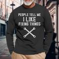 Mechanic For Men Mechanic Ideas Fathers Day Long Sleeve T-Shirt Gifts for Old Men