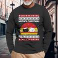 Meowy Cat Ugly Christmas Sweater Long Sleeve T-Shirt Gifts for Old Men