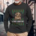 Merry Woofmas Ugly Christmas Sweater Long Sleeve T-Shirt Gifts for Old Men