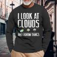 Meteorologist Cool Chaser Weather Forecast Clouds Long Sleeve T-Shirt Gifts for Old Men