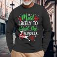 Most Likely To Shoot The Reindeer Funny Holiday Christmas Men Women Long Sleeve T-shirt Graphic Print Unisex Gifts for Old Men