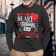 My Heart Belongs To A Veteran Awesome Valentines Day Men Women Long Sleeve T-shirt Graphic Print Unisex Gifts for Old Men