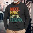 Niece Hero Myth Legend Retro Vintage Nichte Langarmshirts Geschenke für alte Männer