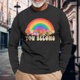 Nobody Know Im A Lesbian Retro Groovy Lgbt Pride Month Ally Long Sleeve T-Shirt T-Shirt Gifts for Old Men