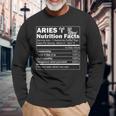 Nutrition Facts Horoscope Zodiac Aries Long Sleeve T-Shirt T-Shirt Gifts for Old Men