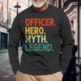 Officer Hero Myth Legend Retro Vintage Polizistin Langarmshirts Geschenke für alte Männer