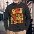 One Thankful Dance Teacher Thanksgiving Groovy Men Women Long Sleeve T-Shirt T-shirt Graphic Print Gifts for Old Men