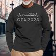 Opa 2023 Herzschlag Schwangerschaft Verkünden Für Großvater Langarmshirts Geschenke für alte Männer