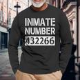 Orange Prisoner Costume Jail Break Outfit Lazy Halloween Long Sleeve T-Shirt Gifts for Old Men