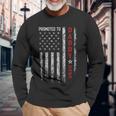 Patriotic Promoted To Daddy Est 2023 First Time Dad Long Sleeve T-Shirt Gifts for Old Men