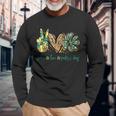 Peace Love Pattys Day St Patricks Day Long Sleeve T-Shirt Gifts for Old Men