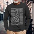 Peace Sign Finger Gesture I Hippie Peace Sign Long Sleeve T-Shirt T-Shirt Gifts for Old Men