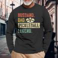 Pickleball Husband Dad Legend Vintage Fathers Day Long Sleeve T-Shirt Gifts for Old Men