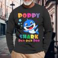 Poppy Shark Fathers Day Dad Long Sleeve T-Shirt Gifts for Old Men