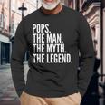 Pops The Man Der Mythos Die Legende Dad Langarmshirts Geschenke für alte Männer