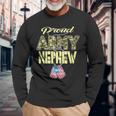 Proud Army Nephew Us Flag Dog Tags Pride Military Long Sleeve T-Shirt Gifts for Old Men