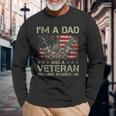 Proud Im A Dad And A Veteran Nothing Scares Me Daddy Long Sleeve T-Shirt Gifts for Old Men