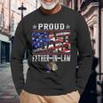 Proud Us Coast Guard Father-In-Law Dog Tags Military Long Sleeve T-Shirt Gifts for Old Men