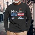 Proud Us Coast Guard Sister Us Military Family Gift V2 Men Women Long Sleeve T-shirt Graphic Print Unisex Gifts for Old Men