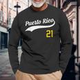 Puerto Rico Baseball 21 For Santurce Baseball Fans Long Sleeve T-Shirt Gifts for Old Men
