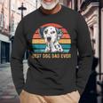 Quote Best Dog Dad Ever Vintage Dalmatian Lover Long Sleeve T-Shirt Gifts for Old Men