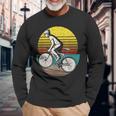 Radfahrer-Silhouette Langarmshirts im Retro-Stil der 70er, Vintage-Design Geschenke für alte Männer