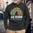 Rainbow Puzzle Autism Support Be Kind Autism Awareness Long Sleeve T-Shirt T-Shirt Gifts for Old Men