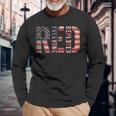 Red Fridays Remember Everyone Deployed American Flag Long Sleeve T-Shirt T-Shirt Gifts for Old Men